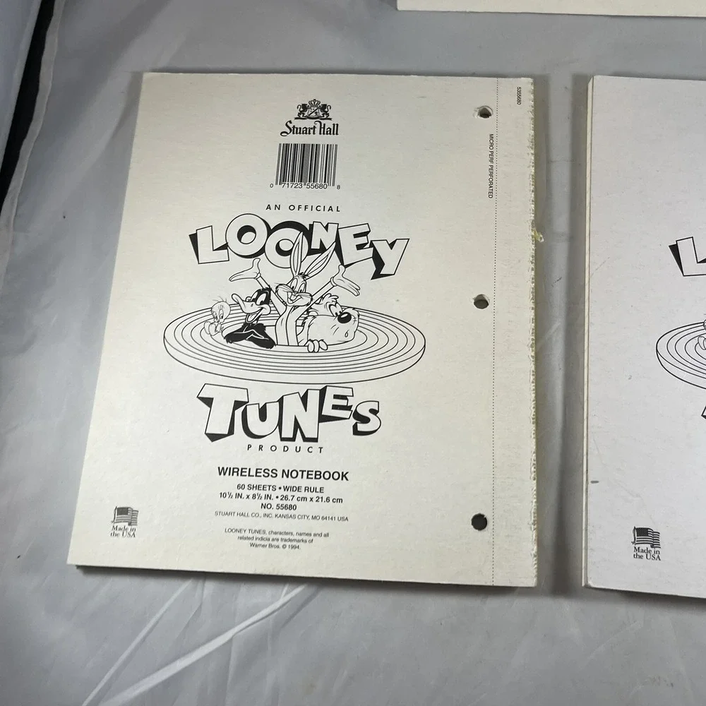 Looney Tunes Notepad Stationery Tablet Lined Paper Stuart Hall Taz Bugs Bunny 3